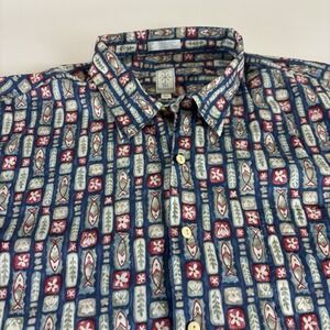 Vintage Burma Bibas Men's XXL Button Up Shirt 50 Singles Lawn Size 2XL Geometric